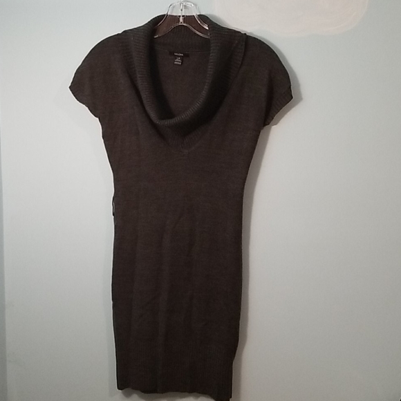 Majora short sleeve gray cowl neck tunic length sweater shirt or dress large EUC - Picture 1 of 8